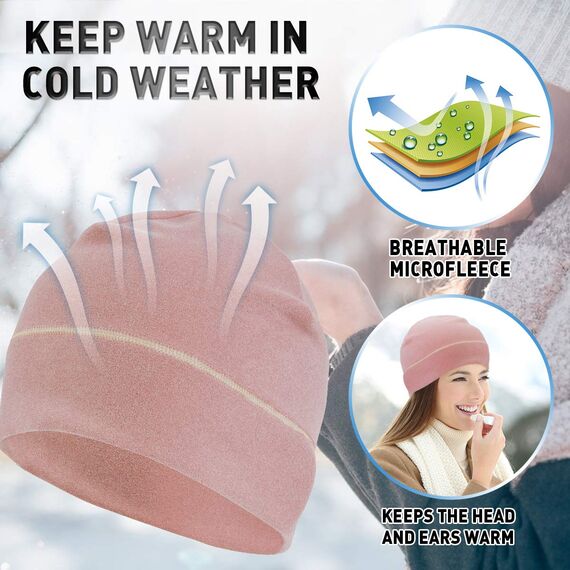 HASAGEI Laufmütze Herren und Damen Sportmütze Fahrrad Mütze Funktionsmütze Fleece Thermo Atmungsaktiv für Laufen Skifahren Radfahren Snowboarden Klettern Motorradfahren Outdoor