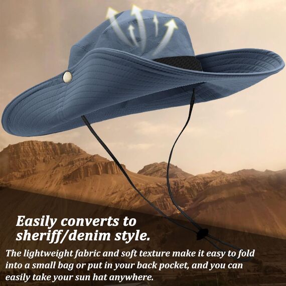 Favuit Sonnenhut, Boonie Hut Herren Damen Buschhut Breite Krempe Outdoor Hat UV Schutz Sonnenschutz Faltbar Wanderhut Fischerhut Gartenhut Anglerhut Buschhüte