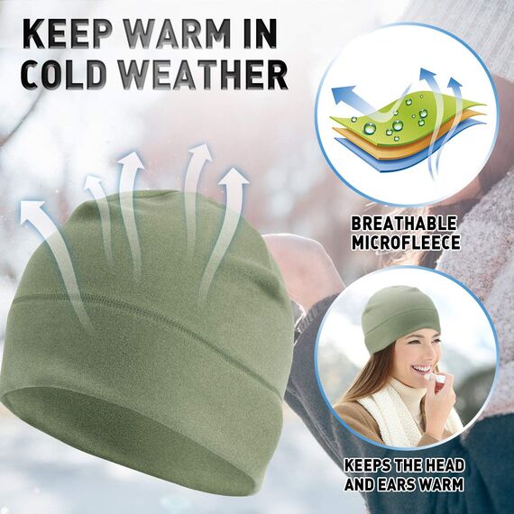 HASAGEI Laufmütze Herren und Damen Sportmütze Fahrrad Mütze Funktionsmütze Fleece Thermo Atmungsaktiv für Laufen Skifahren Radfahren Snowboarden Klettern Motorradfahren Outdoor