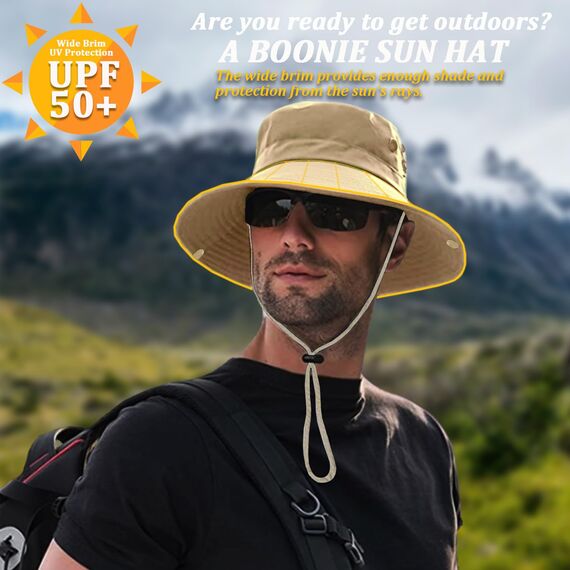 Favuit Sonnenhut, Boonie Hut Herren Damen Buschhut Breite Krempe Outdoor Hat UV Schutz Sonnenschutz Faltbar Wanderhut Fischerhut Gartenhut Anglerhut Buschhüte
