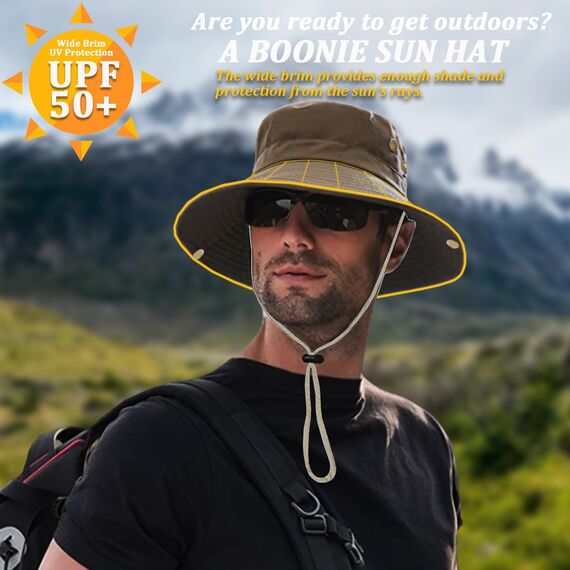 Favuit Sonnenhut, Boonie Hut Herren Damen Buschhut Breite Krempe Outdoor Hat UV Schutz Sonnenschutz Faltbar Wanderhut Fischerhut Gartenhut Anglerhut Buschhüte