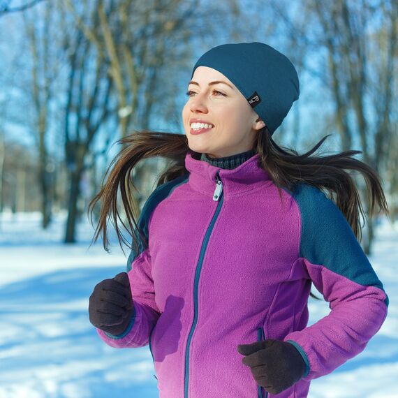 ALPIDEX Baumwollmütze Fleecegefüttert Wintermütze Warme Fleece Mütze Unisex Radfahren Laufmütze Winddicht Sportmütze Atmungsaktiv Running Fahrradmütze, Farbe:Blue