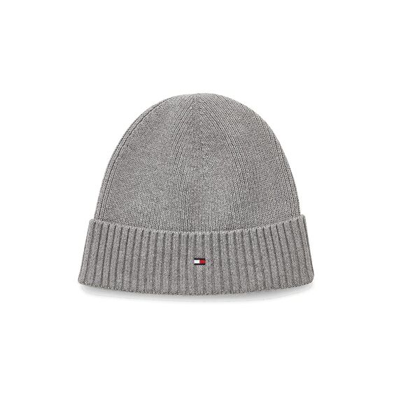 Tommy Hilfiger Herren 'Pima Cotton' Beanie Mütze, Mid Grey Heather, Einheitsgröße