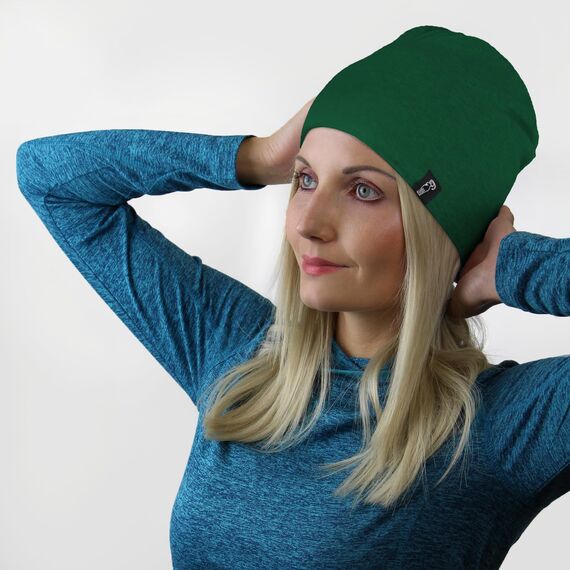 ALPIDEX Baumwollmütze Fleecegefüttert Wintermütze Warme Fleece Mütze Unisex Radfahren Laufmütze Winddicht Sportmütze Atmungsaktiv Running Fahrradmütze, Farbe:Green