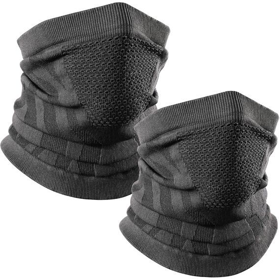 WTACTFUL 2 Stück Schlauchschal Herren Halbe Sturmhaube Motorrad Halstuch Herren Halswärmer Ski Mask Skimaske Halsschlauc Neck Gaiter Motorrad für Winter Laufen Skifahren Snowboarden Alle Schwarz