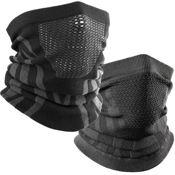 WTACTFUL 2 Stück Schlauchschal Herren Halbe Sturmhaube Motorrad Halstuch Herren Halswärmer Ski Mask Skimaske Halsschlauc Neck Gaiter Motorrad für Winter Laufen Skifahren Snowboarden Schwarz