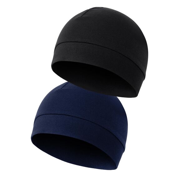 MELLIEX 2 Stück Fahrradmütze Unter Helm Baumwolle Laufmütze Multifunktionale Wintermütze Skull Cap Helmfutter für Herren Damen