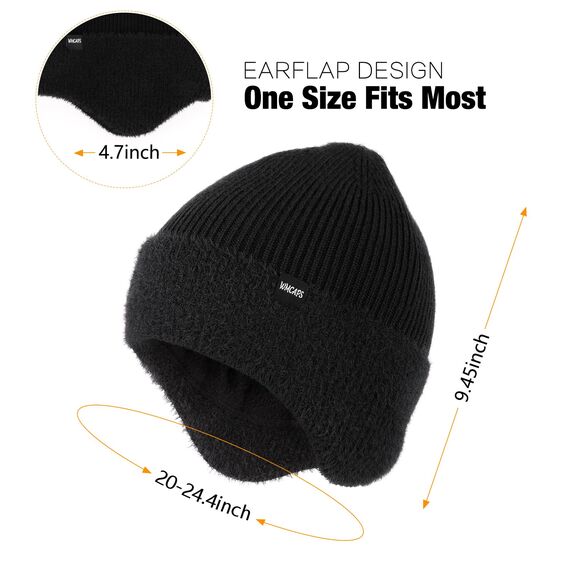 Wmcaps Wintermütze, Mütze mit Warmem Fleecefutter und Ohrklappen für Herren Damen, Warme Thermische Strickmütze für Den Außenbereich Komfortabel Weich Stretchy Geschenk für Männer Frauen, Goldbraun