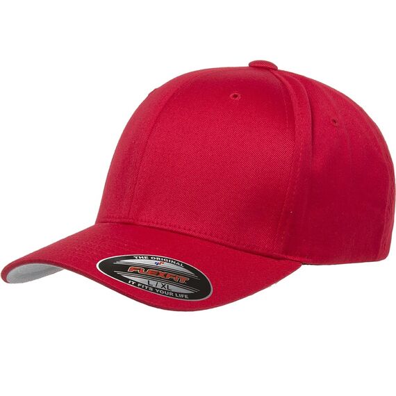 Flexfit Wooly Combed Twill Cap 6277 - Rot - S/M