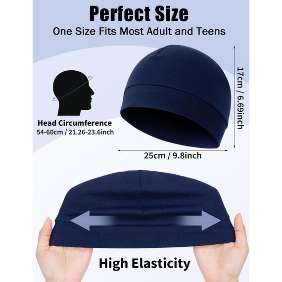 MELLIEX 2 Stück Fahrradmütze Unter Helm Baumwolle Laufmütze Multifunktionale Wintermütze Skull Cap Helmfutter für Herren Damen