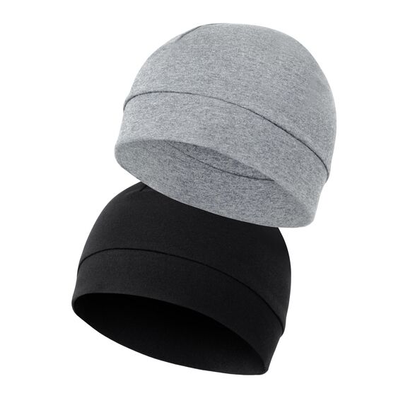 MELLIEX 2 Stück Fahrradmütze Unter Helm Baumwolle Laufmütze Multifunktionale Wintermütze Skull Cap Helmfutter für Herren Damen
