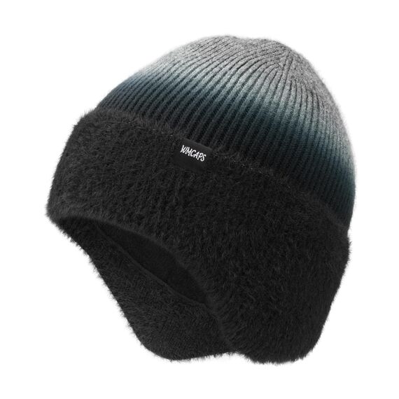Wmcaps Wintermütze, Mütze mit Warmem Fleecefutter und Ohrklappen für Herren Damen, Warme Thermische Strickmütze für Den Außenbereich Komfortabel Weich Stretchy Geschenk für Männer, Tie-Dye Schwarz