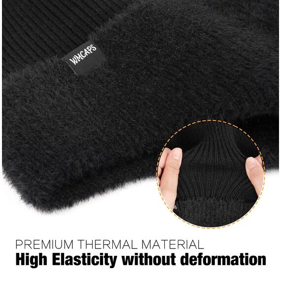 Wmcaps Wintermütze, Mütze mit Warmem Fleecefutter und Ohrklappen für Herren Damen, Warme Thermische Strickmütze für Den Außenbereich Komfortabel Weich Stretchy Geschenk für Männer Frauen, Goldbraun