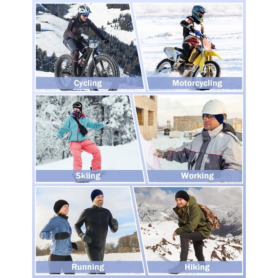 MELLIEX 2 Stück Fahrradmütze Unter Helm Baumwolle Laufmütze Multifunktionale Wintermütze Skull Cap Helmfutter für Herren Damen