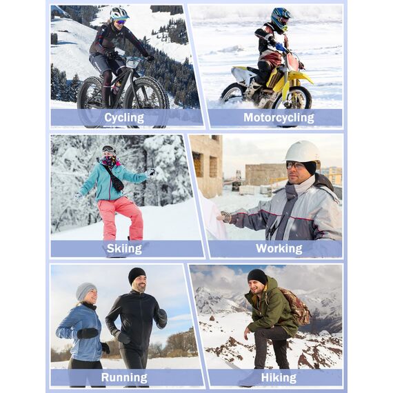 MELLIEX 2 Stück Fahrradmütze Unter Helm Baumwolle Laufmütze Multifunktionale Wintermütze Skull Cap Helmfutter für Herren Damen