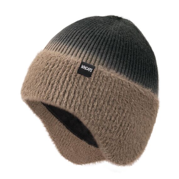 Wmcaps Wintermütze, Mütze mit Warmem Fleecefutter und Ohrklappen für Herren Damen, Warme Thermische Strickmütze für Den Außenbereich Komfortabel Weich Stretchy Geschenk für Männer, Tie-Dye Khaki