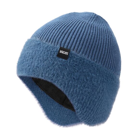Wmcaps Wintermütze, Mütze mit Warmem Fleecefutter und Ohrklappen für Herren Damen, Warme Thermische Strickmütze für Den Außenbereich Komfortabel Weich Stretchy Geschenk für Männer, Ashleigh Blau