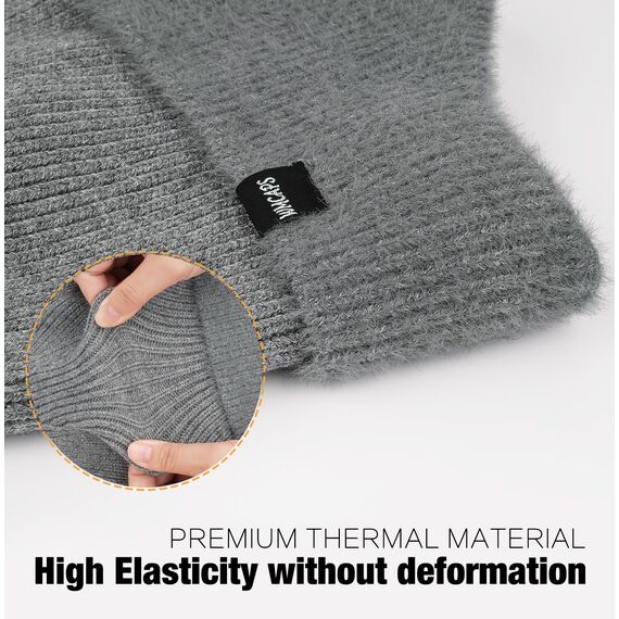 Wmcaps Wintermütze, Mütze mit Warmem Fleecefutter und Ohrklappen für Herren Damen, Warme Thermische Strickmütze für Den Außenbereich Komfortabel Weich Stretchy Geschenk für Männer Frauen, Beige