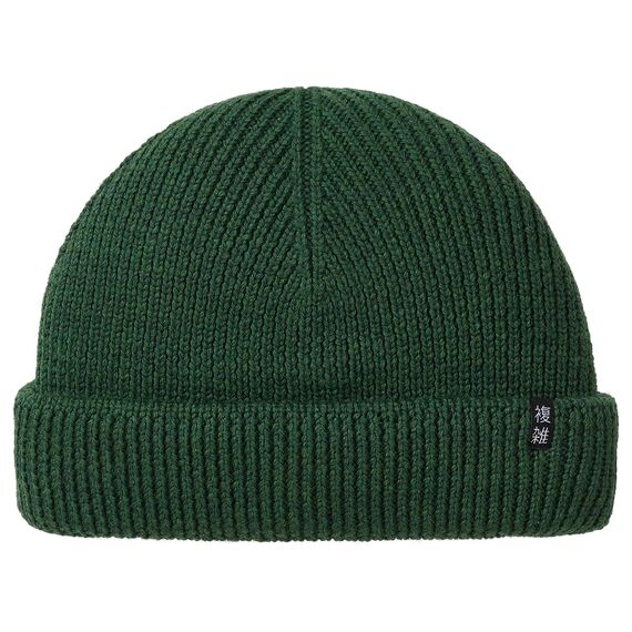 Enter the Complex® Fisherman Beanie, 100% Merino Wolle, Trawler Mütze, Fischermütze, Troyer, Ribbstrick, Damen und Herren, Grün