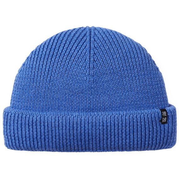 Enter the Complex® Fisherman Beanie, 100% Merino Wolle, Trawler Mütze, Fischermütze, Troyer, Ribbstrick, Damen und Herren, Blau