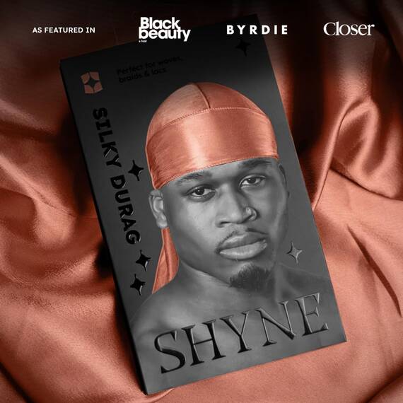 SHYNE Silky Durag – Bronze | Perfekt für Waves, Zöpfe und Locken | Premium Silk Du Rags für Männer und Frauen | Langer Schwanz | Ultraweicher und knitterfreier Satin | Black Owned Business