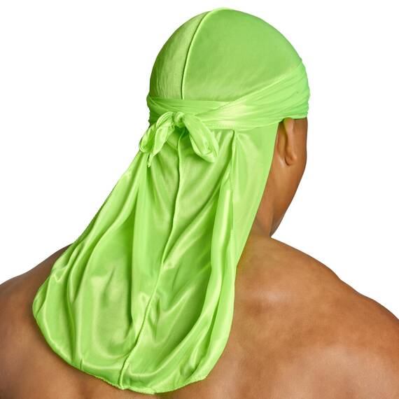 SHYNE Silky Durag – Grün | Perfekt für Waves, Zöpfe und Locken | Premium Silk Du Rags für Männer und Frauen | Langer Schwanz | Ultraweicher und knitterfreier Satin | Black Owned Business