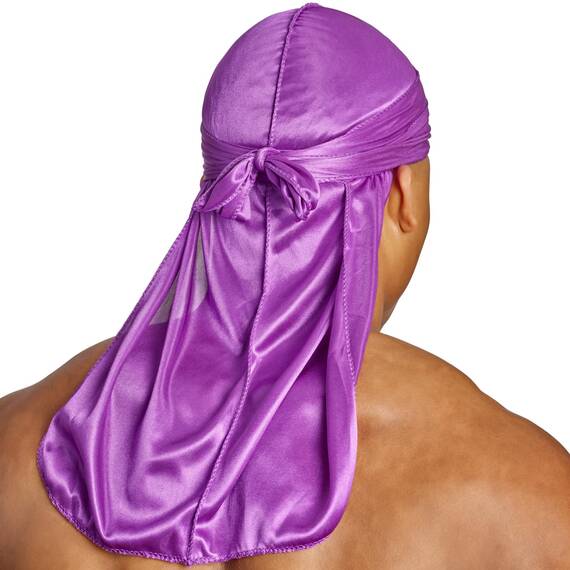 SHYNE Silky Durag – Mehrfarbige Optionen | Perfekt für Waves, Zöpfe und Locken | Premium Silk Du Rags für Männer und Frauen | Ultraweicher und knitterfreier Satin | Black Owned Business (Lila)