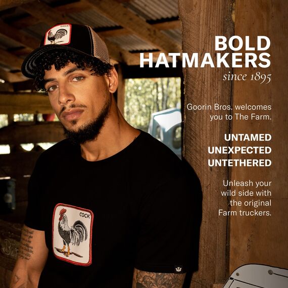 Goorin Bros. The Farm Original Baseballmütze, Snapback-Verschluss, Unisex, verstellbar, Schwarz The Cock, Einheitsgröße, Einheitsgröße