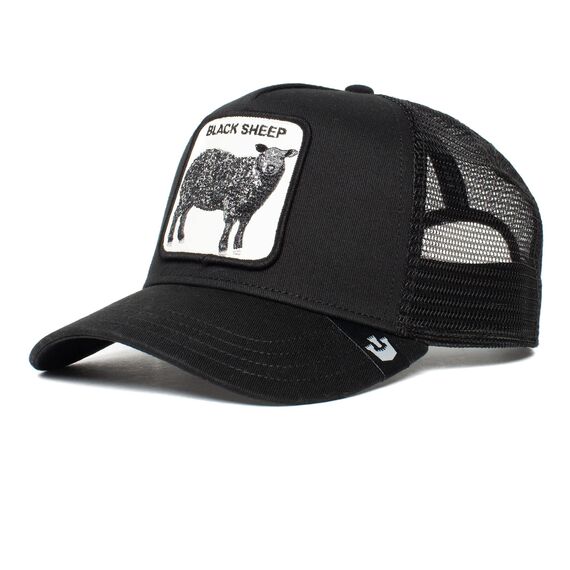 Goorin Bros. The Farm Original Truckerkappe, Einstellbarer Snapback-Verschluss, Schwarz (The Black Sheep), Unisex, Einheitsgröße, Einheitsgröße