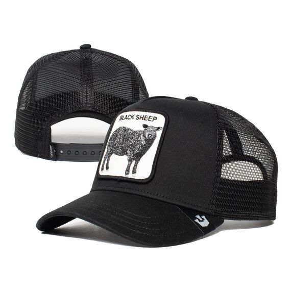Goorin Bros. The Farm Original Truckerkappe, Einstellbarer Snapback-Verschluss, Schwarz (The Black Sheep), Unisex, Einheitsgröße, Einheitsgröße
