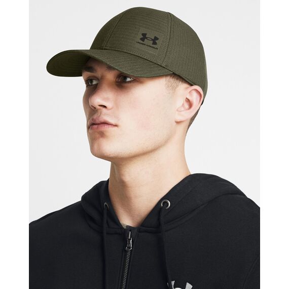 Under Armour Herren Iso-chill ArmourVent Stretch, elastisches Cappy ohne Verschluss, kühlende Schirmmütze aus Stretch, atmungsaktive & schnelltrocknende Baseballkappe,Marine OD Green / / Black,M/L
