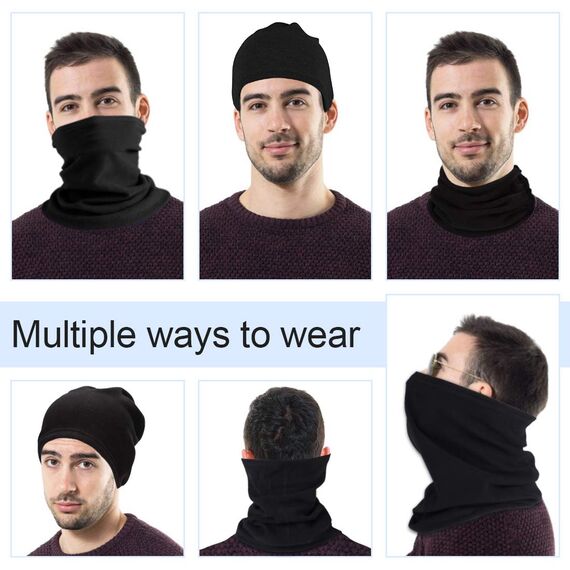 HEGCOIIE Winter Loop Schal Herren & Damen，Fleece Schlauchschal Halswärmer Halstuch Winddicht Ski Maske Warmer für Outdoor Skifahren Motorrad Laufen Radfahren