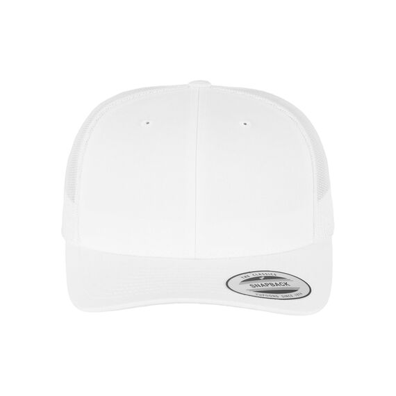 Flexfit Unisex Retro Trucker Cap, Klassische Trucker Cap mit Mesh-Rückseite, Kids, White
