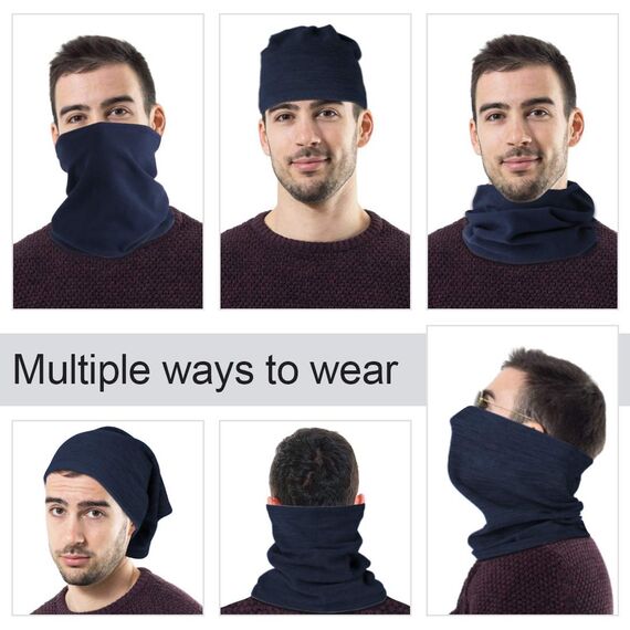 HEGCOIIE Winter Loop Schal Herren & Damen，Fleece Schlauchschal Halswärmer Halstuch Winddicht Ski Maske Warmer für Outdoor Skifahren Motorrad Laufen Radfahren