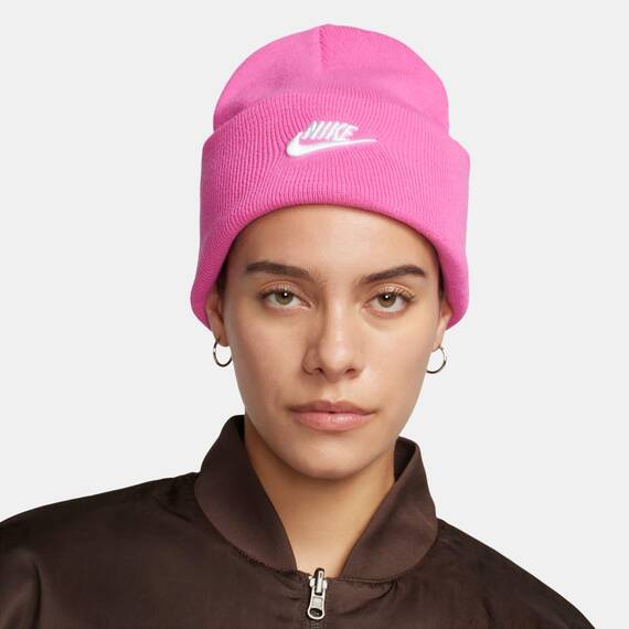 Nike Unisex Beanie U Nk Peak Beanie Tc FUT L, Playful Pink/White, FB6528-675, 1SIZE
