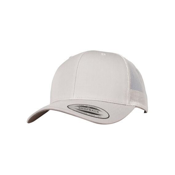 Flexfit Unisex Retro Trucker Cap, Klassische Trucker Cap mit Mesh-Rückseite, one Size, Silver