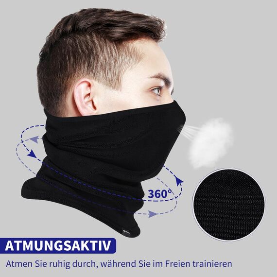 GXCROR Schlauchschal Winddicht Loopschal Multifunktionstuch Neckwarmer Herren Loop Schal Damen Halstuch Warm Halten Sportschal Halswärmer für Skifahren Motorrad Fahrrad Joggen Laufen Outdoor Sport