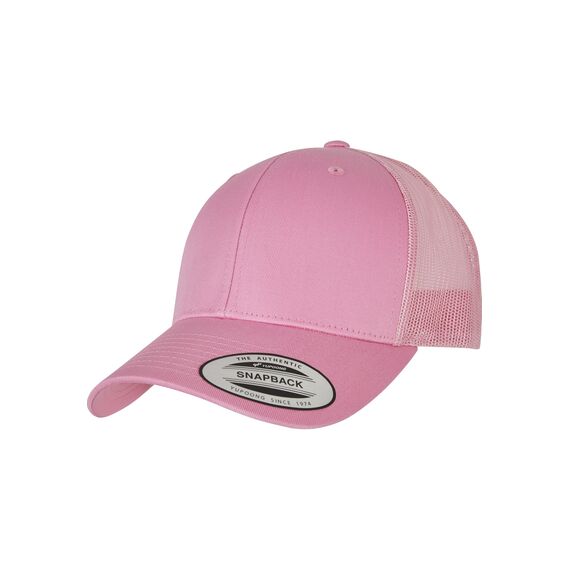 Flexfit Unisex Retro Trucker Cap, Klassische Trucker Cap mit Mesh-Rückseite, one Size, pink