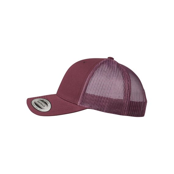 Flexfit Unisex Retro Trucker Cap, Klassische Trucker Cap mit Mesh-Rückseite, one Size, Maroon