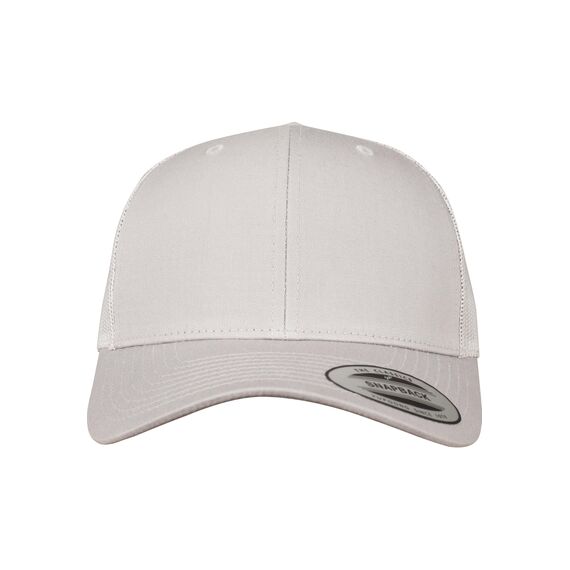 Flexfit Unisex Retro Trucker Cap, Klassische Trucker Cap mit Mesh-Rückseite, one Size, Silver