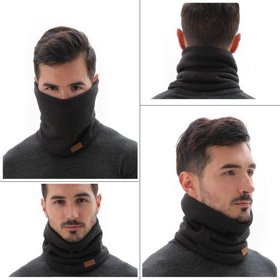 NovForth Winter Halsschlauch Herren Ski, Halswärmer Halstuch Männer Gesichtsschal Damen, Fleece Schal Schlauchtuch für Herren Gamaschenmaske, Winddichte Kreisschlaufenschals
