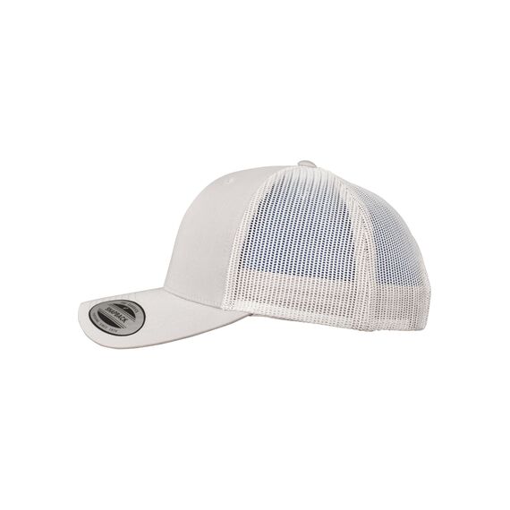 Flexfit Unisex Retro Trucker Cap, Klassische Trucker Cap mit Mesh-Rückseite, one Size, Silver