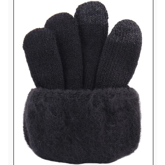 LucaSng Winter Handschuhe: Hochempfindlicher Touchscreen, Warmfutter, Elastische Bündchen, Unisex, Schwarz, Einheitsgröße
