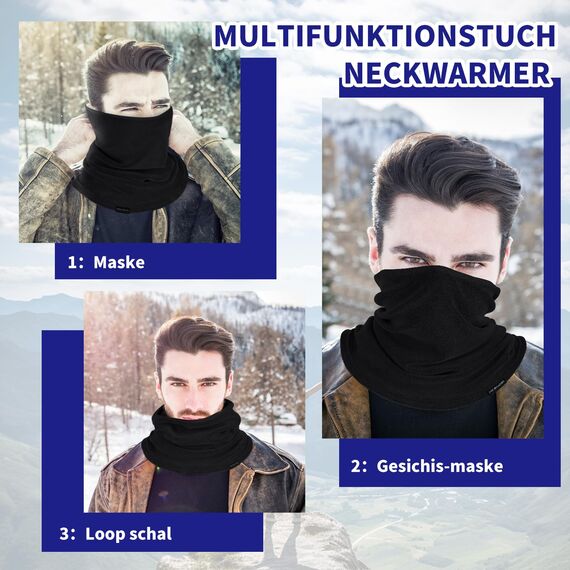 GXCROR Schlauchschal Winddicht Loopschal Multifunktionstuch Neckwarmer Herren Loop Schal Damen Halstuch Warm Halten Sportschal Halswärmer für Skifahren Motorrad Fahrrad Joggen Laufen Outdoor Sport
