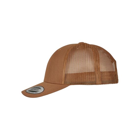 Flexfit Unisex Retro Trucker Cap, Klassische Trucker Cap mit Mesh-Rückseite, one Size, Caramel