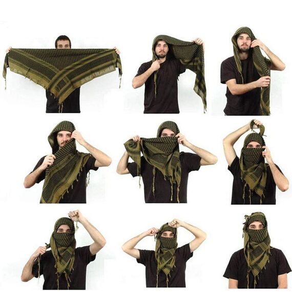 Chalier Fashion Shemagh Palästinenser Tuch 100% Baumwolle Militär Tactical Desert Schal Arabischer Wüsten Schals Unisex Halstuch Kopftuch Herrn und Damen MEHRWEG