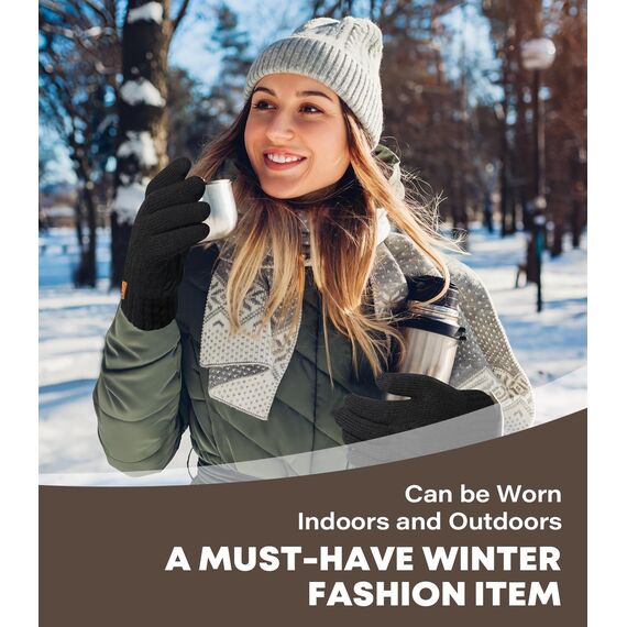 CHENMEI Winterhandschuhe Strickhandschuhe für Herren Damen - Touchscreen Wollhandschuhe, Warme Winterhandschuhe mit Fleecefutter,Wintergeschenke Outdoor für Männer und Frauen