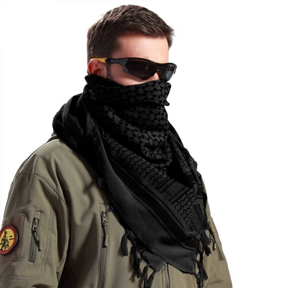 Chalier Fashion Shemagh Palästinenser Tuch 100% Baumwolle Militär Tactical Desert Schal Arabischer Wüsten Schals Unisex Halstuch Kopftuch Herrn und Damen MEHRWEG
