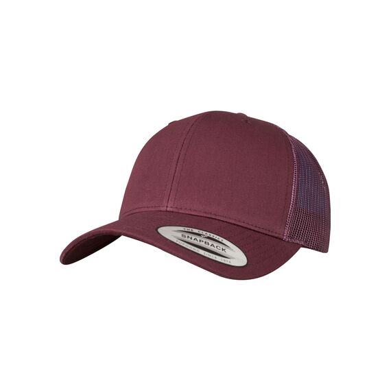 Flexfit Unisex Retro Trucker Cap, Klassische Trucker Cap mit Mesh-Rückseite, one Size, Maroon