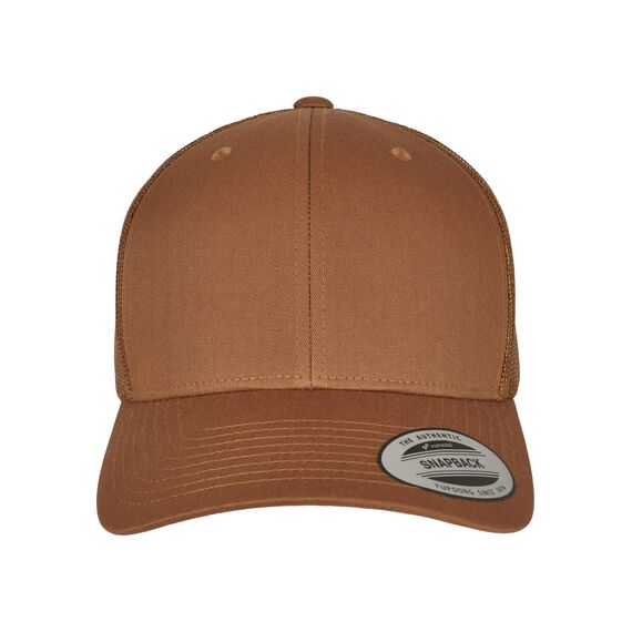 Flexfit Unisex Retro Trucker Cap, Klassische Trucker Cap mit Mesh-Rückseite, one Size, Caramel